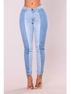 Women Tight Patchwork Long Jeans