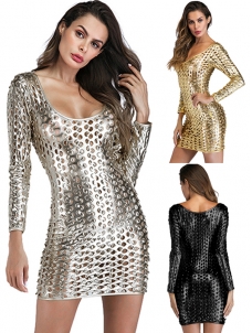 Wonder Beauty Copyright Metallic Clubwear Dress