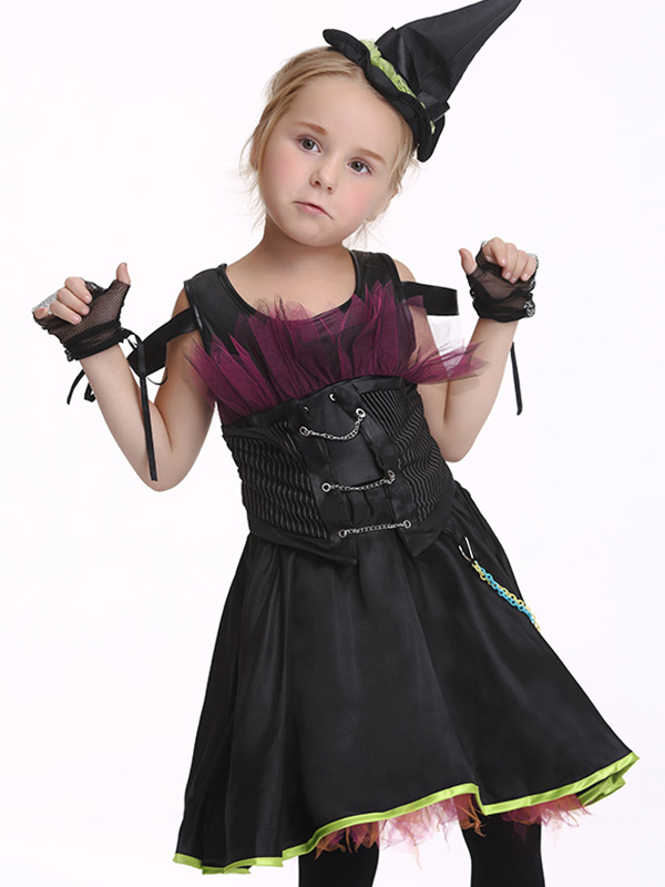 Black Kids Moonlight Witch Cosplay Costume