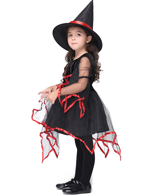Black Mesh Kids Witch Cospleay Costume