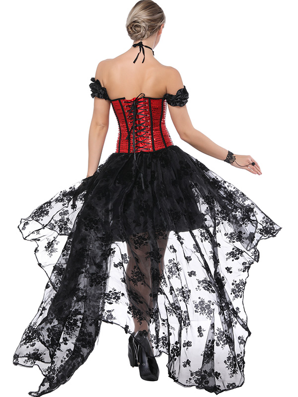 Sexy Off Shoulder Lace Up Corset Dress