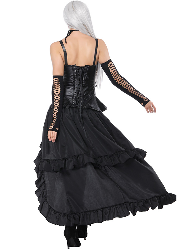 Steampunk Leather Lace Up Corset Dress 