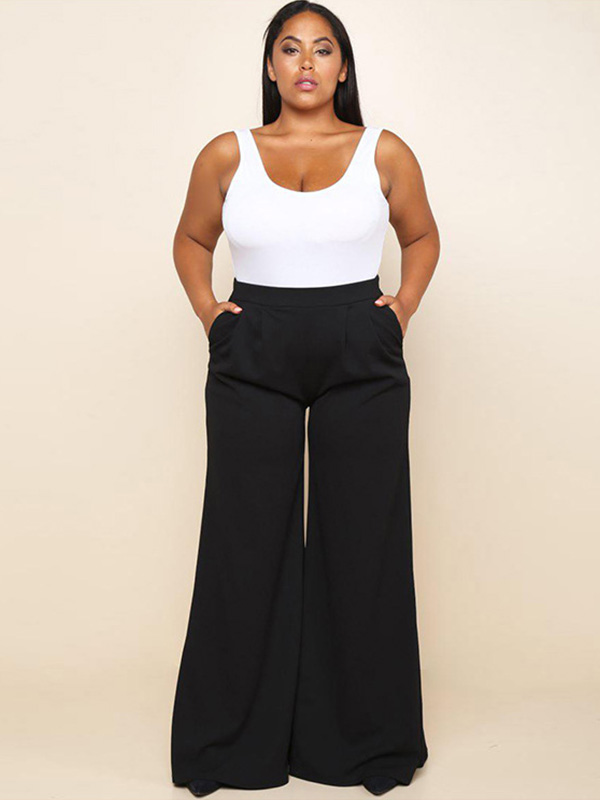 XL-3XL Sleeveless Strap Plus Size Jumpsuit Black