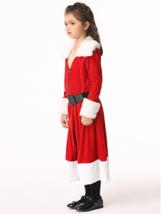 Christmas with Belt Dress Kids Costume