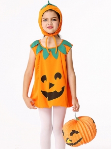 Halloween Pumpkin Dress Kids Costumes