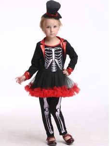 Kid  Black Skeleton Halloween Costume