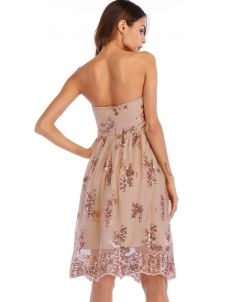 Off-Should Loose Aequin Dresses Apricot