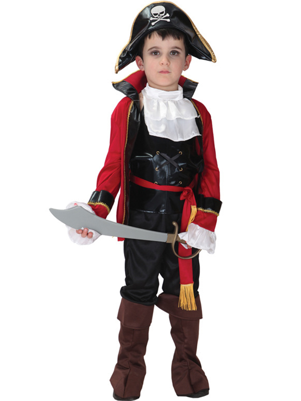 Deluxe Halloween Pirate Captain Kids Costume 