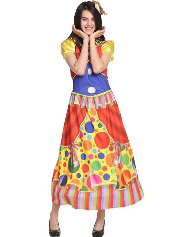 Fancy Female Clown Dress  Halloween Costume
