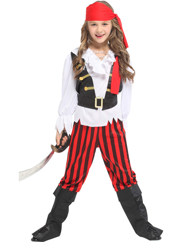 Girl Red Scarf Pirate Halloween Costume