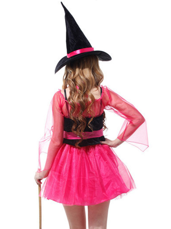 Girls Witch Halloween Costume with Hat Rose