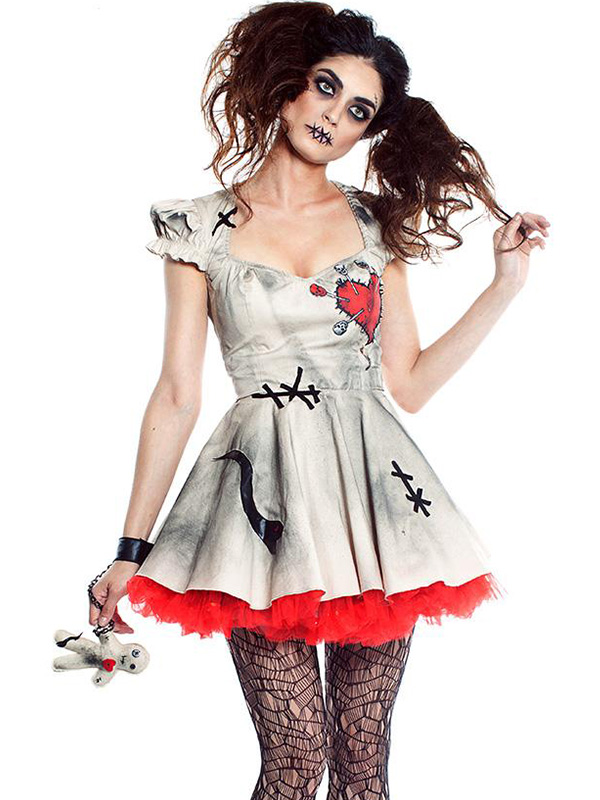 Halloween Voodoo Doll Fashion Dress Costume 