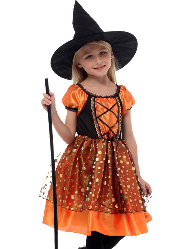 Kid Witch Cospaly Costume with Hat 