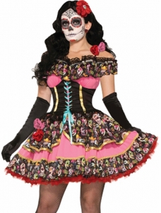  Women Dress Day of the Dead Cosplay Costume 