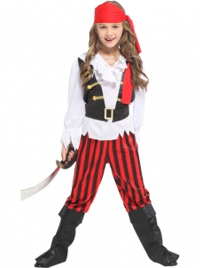 Girl Red Scarf Pirate Halloween Costume