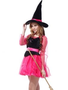 Girls Witch Halloween Costume with Hat Rose