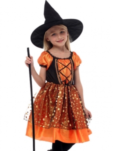Kid Witch Cospaly Costume with Hat 
