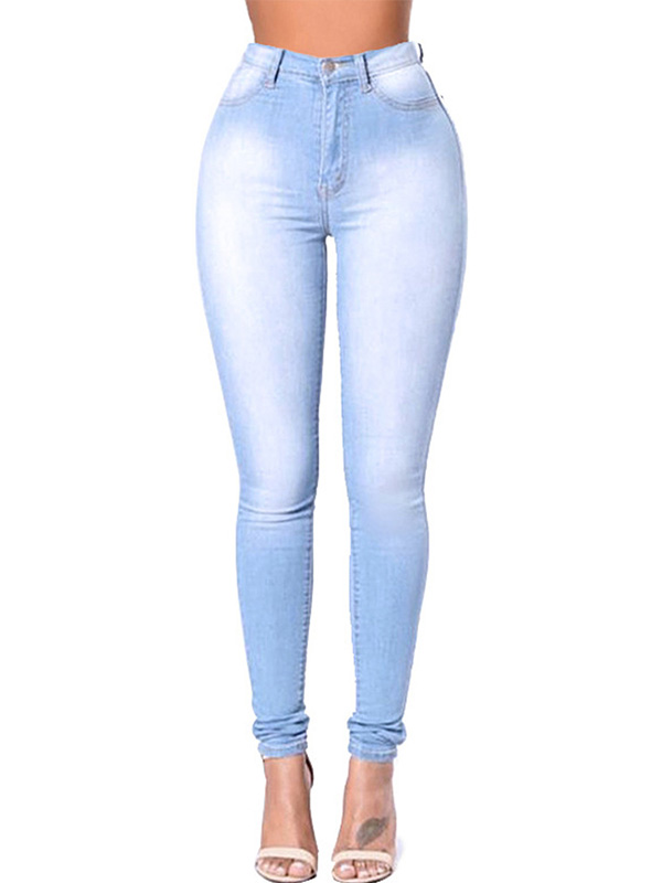  Fashion Brazilian Jeans Pencil Leggings Light Blue