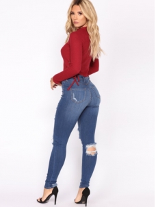 Brazilian Jeans Stretch Shredded Holes  for Women