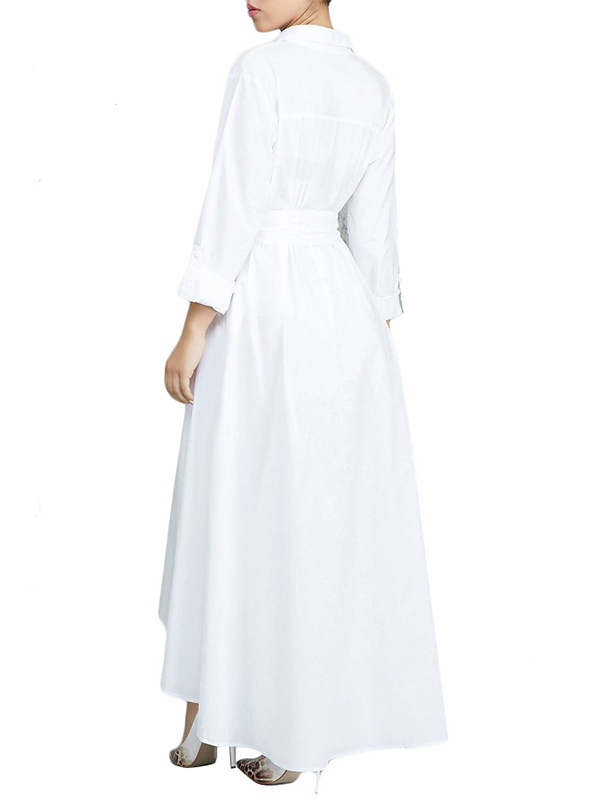 Women Bow Tie A Line Dress White