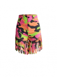 Women Tassel Camouflage Skirt