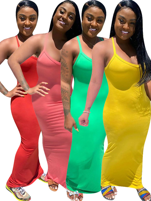 Women Slip Maxi Bodycon Dress