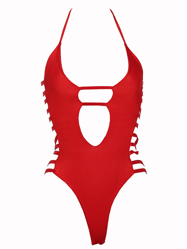 One Piece Swimwear Red