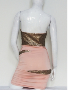  Alluring Tribal Sequins Dress in Pink