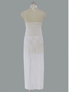 Halter Lace -up White Gown