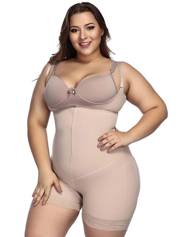 Nude Full Body Shaper Adjustable Straps Queen Size Fat Burning
