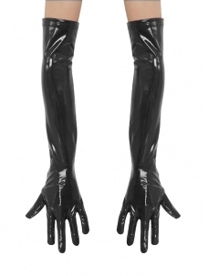 1 Pair Gloves for Women Wet Look Shiny Patent Leather Long Gloves Costumes Accessories for Banquet Opera Performance