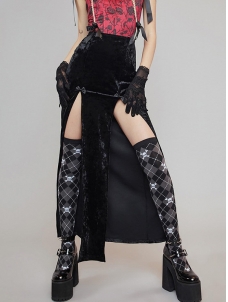 Women Gothic Summer Cropped Long Skirt