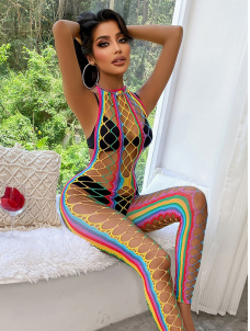 Women Sexy Rainbow Jumpsuit Lingerie