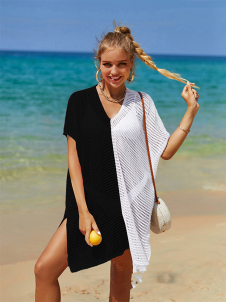 Women Sexy Short Sleeve Beach Dress