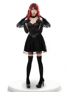 Women Sexy Halloween Costume (including fancy dress, wing, glove)