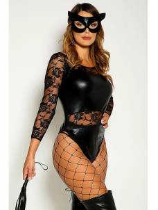 Women Lace Long Sleeve Teddies （including mask, whip）