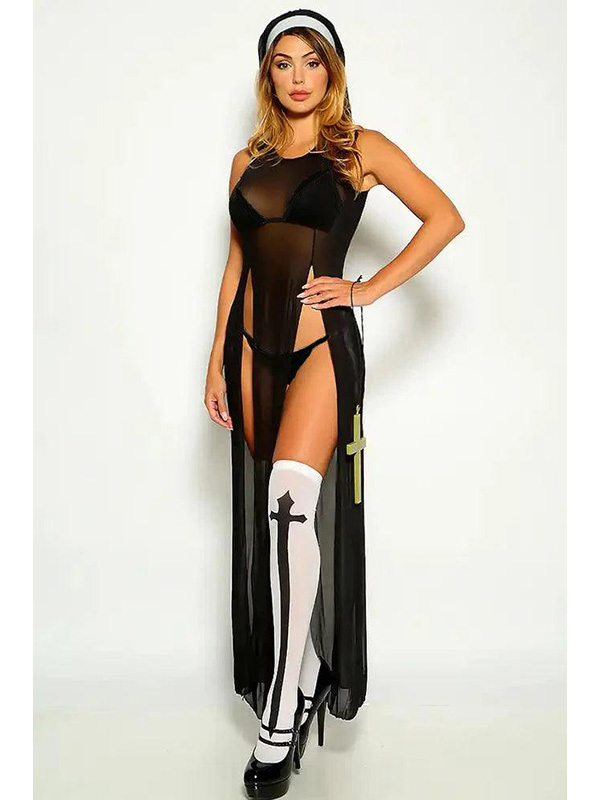 Women Sexy Nun Halloween Costume Lingerie