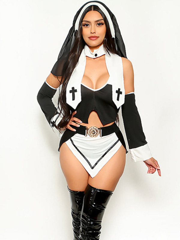 Women Sexy Nun Halloween Costume Lingerie