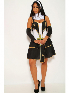 Women Sexy Nun Halloween Costume Lingerie