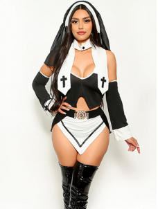 Women Sexy Nun Halloween Costume Lingerie