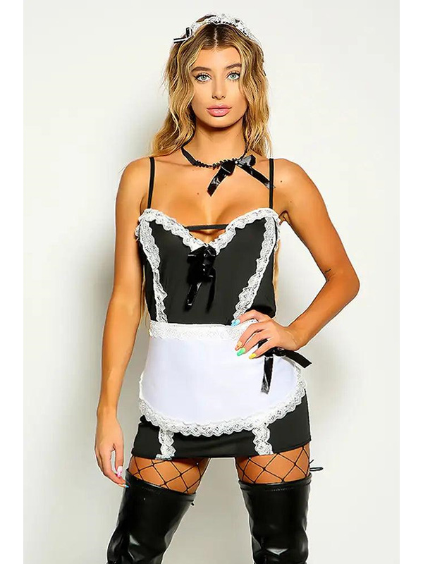 Women Sexy French Maid Lingerie Halloween Costume