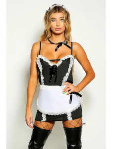 Women Sexy French Maid Lingerie Halloween Costume