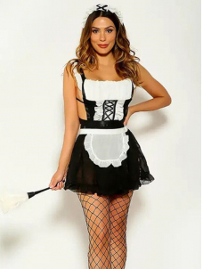 Women Sexy French Maid Lingerie Halloween Costume