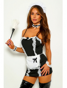 Women Sexy French Maid Lingerie Halloween Costume