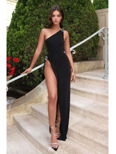 Women Sexy One Shoulder Maxi Dress