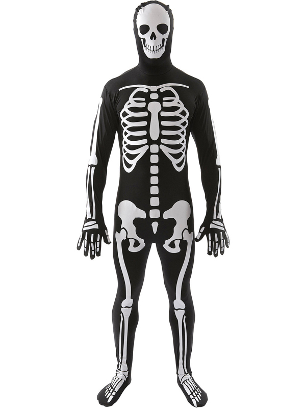 Skeleton Skin Suit Bones Halloween Costume Men_Wonder Beauty lingerie ...